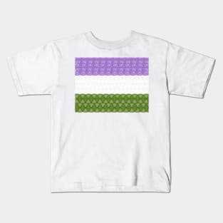 Spirograph Patterned Genderqueer Flag Kids T-Shirt